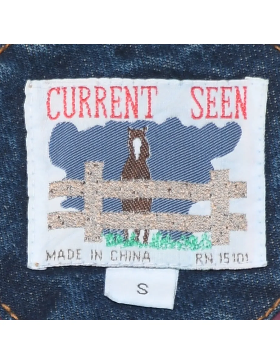 1980s Patterned Denim Jacket - S