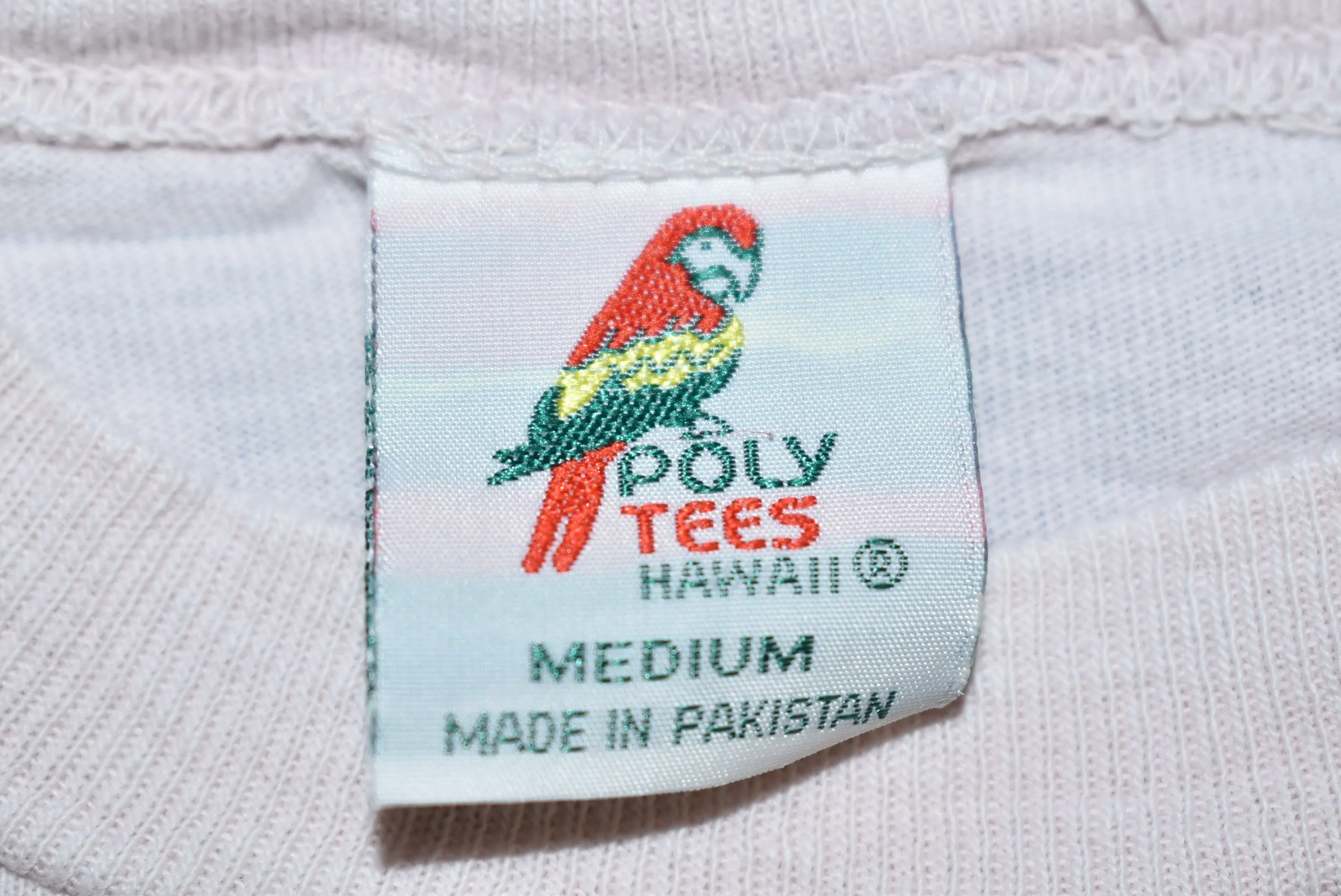 80s Hawaii Rainbow Poly Tees Palm Trees Pink t-shirt Medium