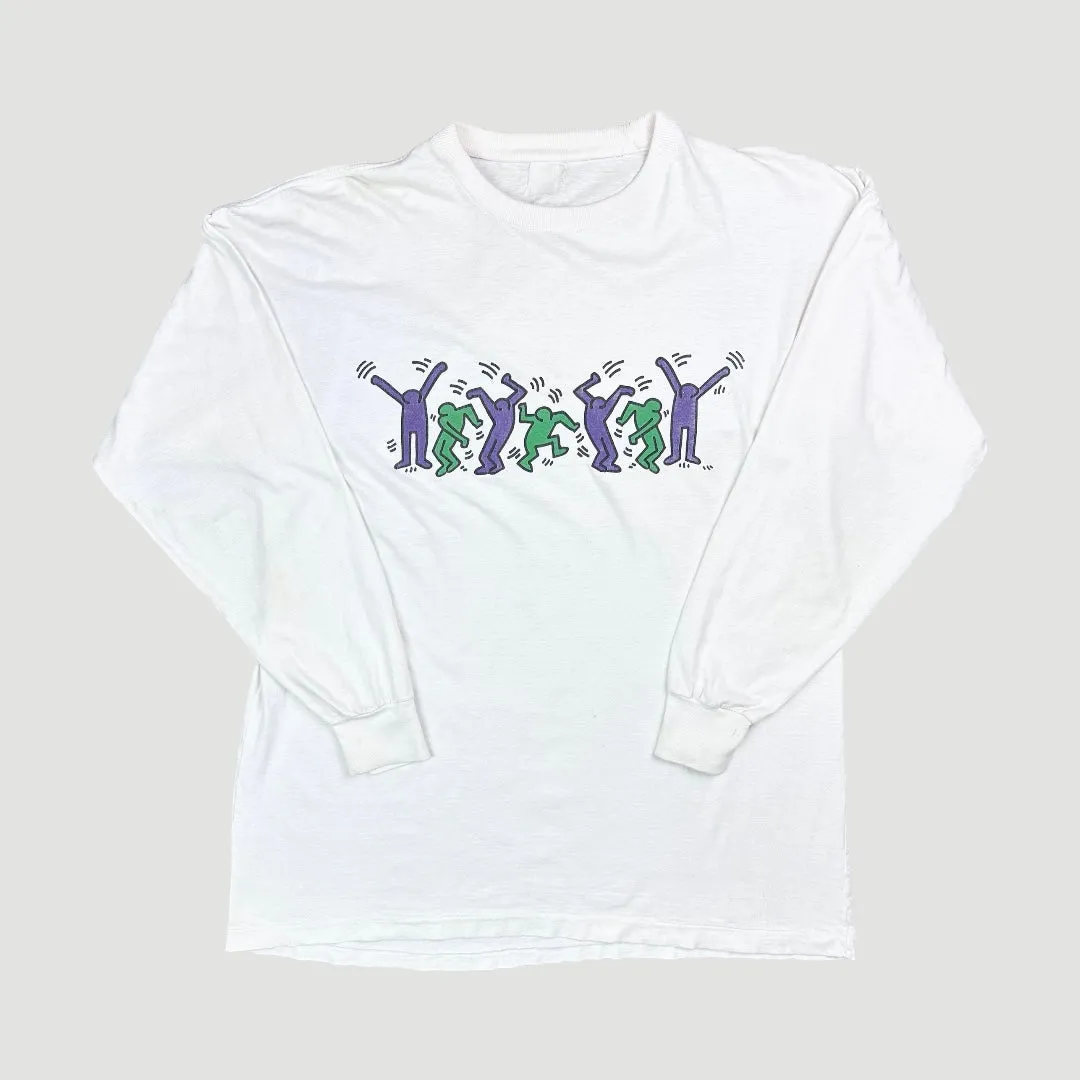 90's Keith Haring Longsleeve 'Dancing' T-Shirt