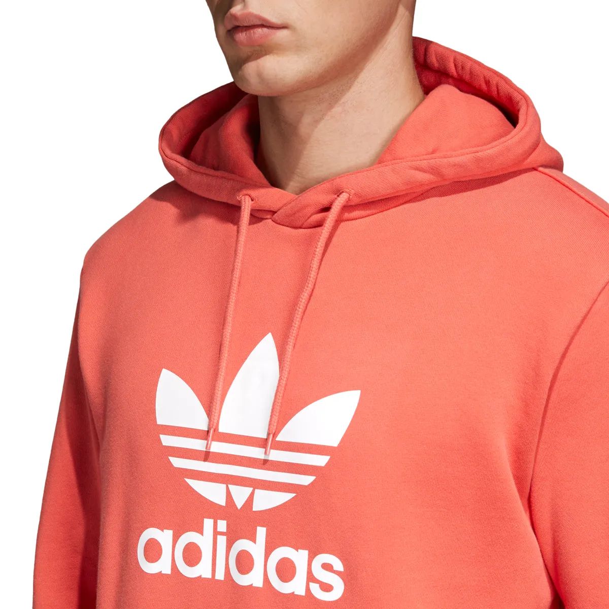 Adidas Originals Trefoil Men's Longsleeve Pullover Hoodie Trace Scarlet/White