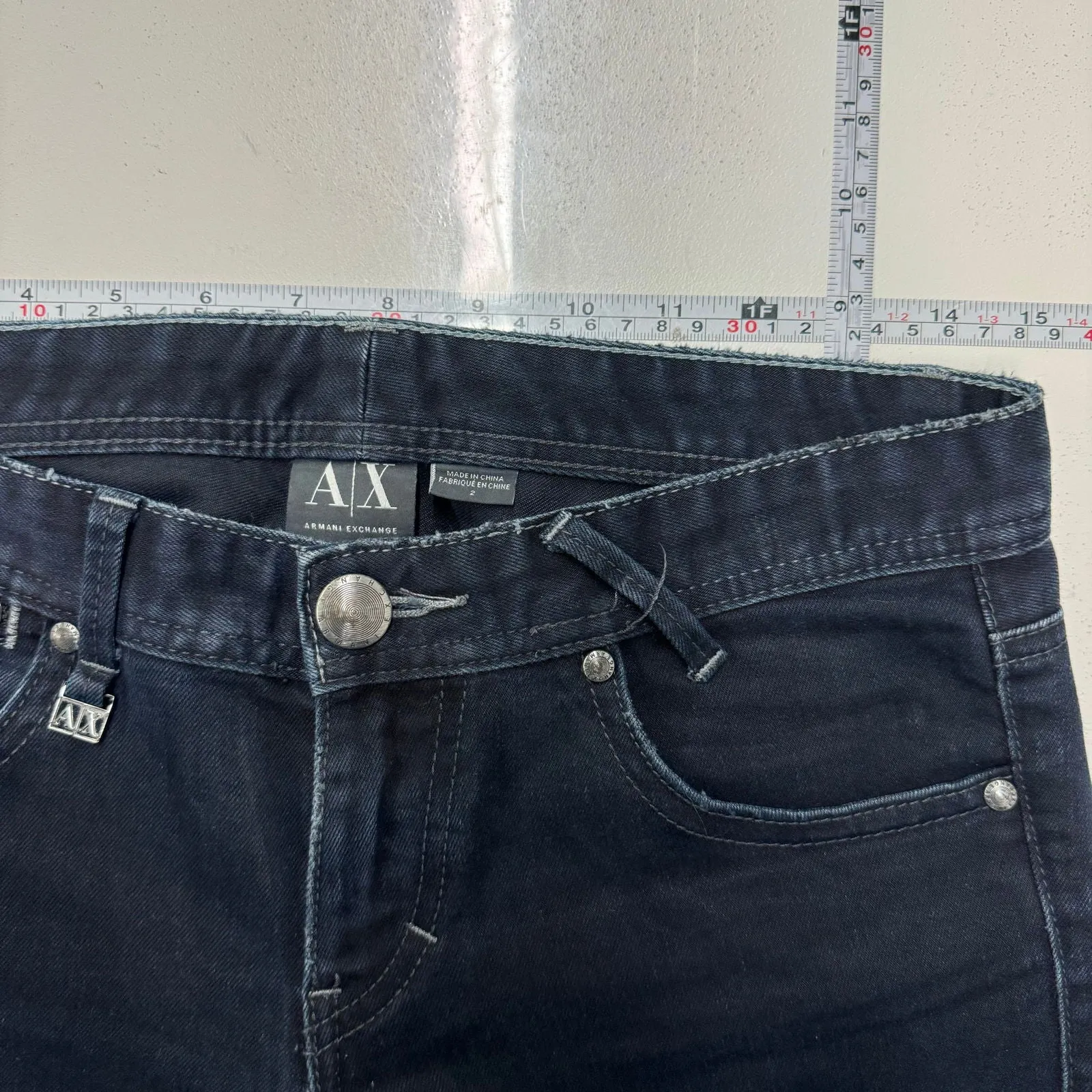 Armani Exchange | Womens Skinny Denim Jeans | Color: Black | Size: 2 | Pre-Owned