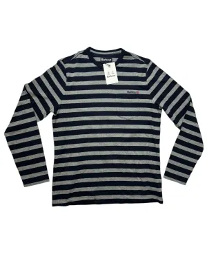 Barbour Long Sleeve Shirt Gray Black Stripes M FINAL SALE