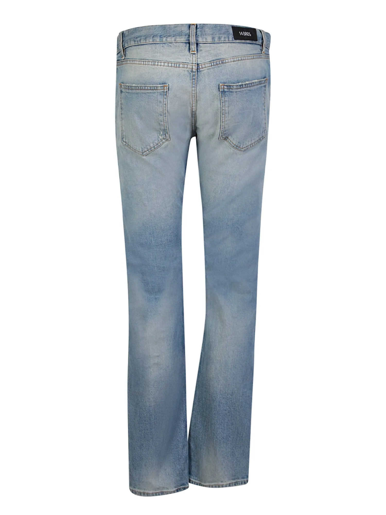 Blue straight-leg jeans