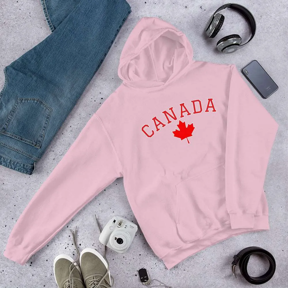 Bold Canada And Maple Leaf, Soft Feel, Double Stitched, Smooth, Stylish Unisex Heavy Blend Hoodie