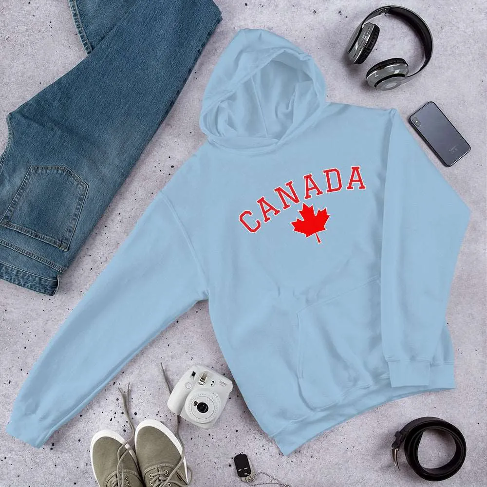 Bold Canada And Maple Leaf, Soft Feel, Double Stitched, Smooth, Stylish Unisex Heavy Blend Hoodie