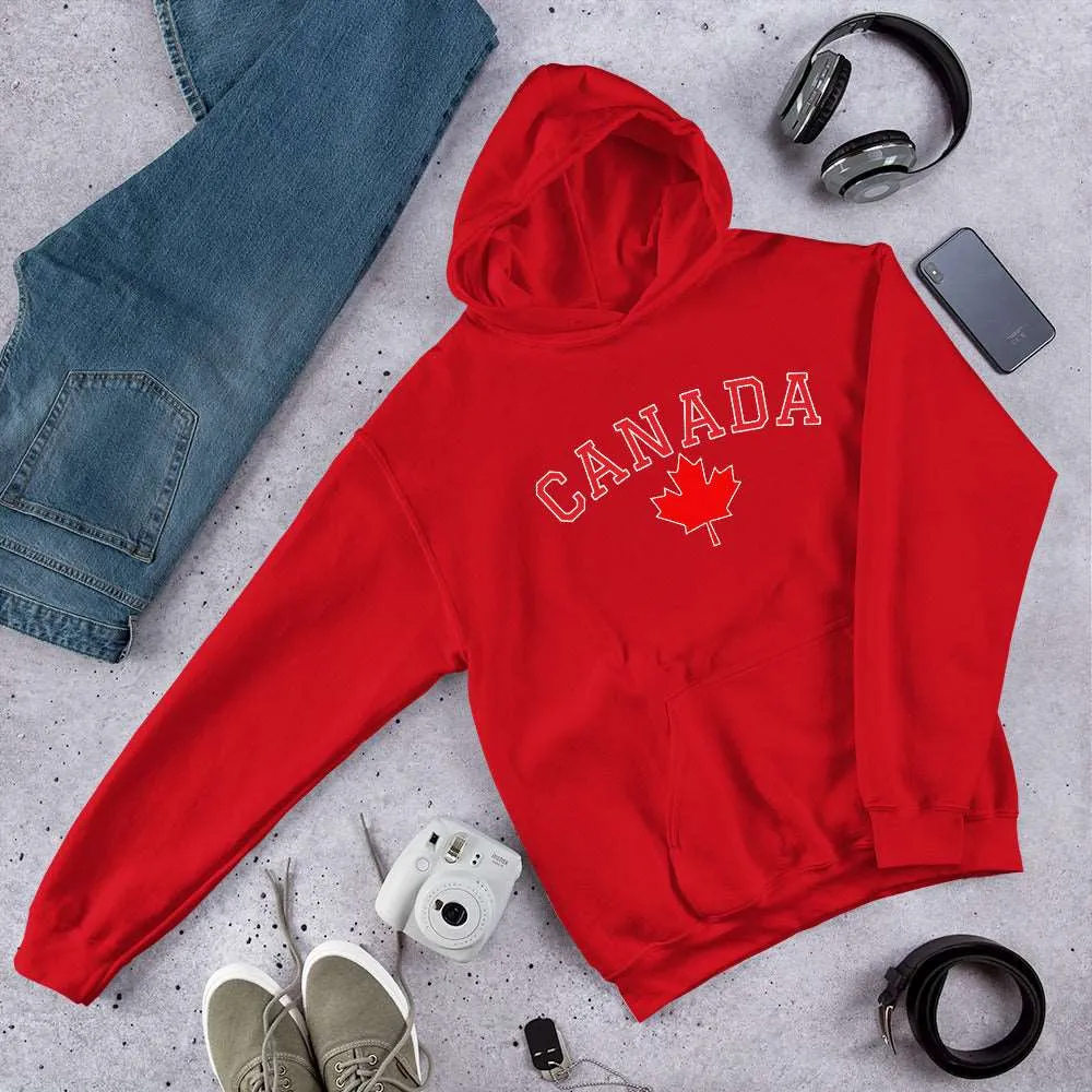 Bold Canada And Maple Leaf, Soft Feel, Double Stitched, Smooth, Stylish Unisex Heavy Blend Hoodie