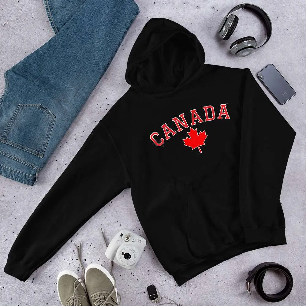 Bold Canada And Maple Leaf, Soft Feel, Double Stitched, Smooth, Stylish Unisex Heavy Blend Hoodie