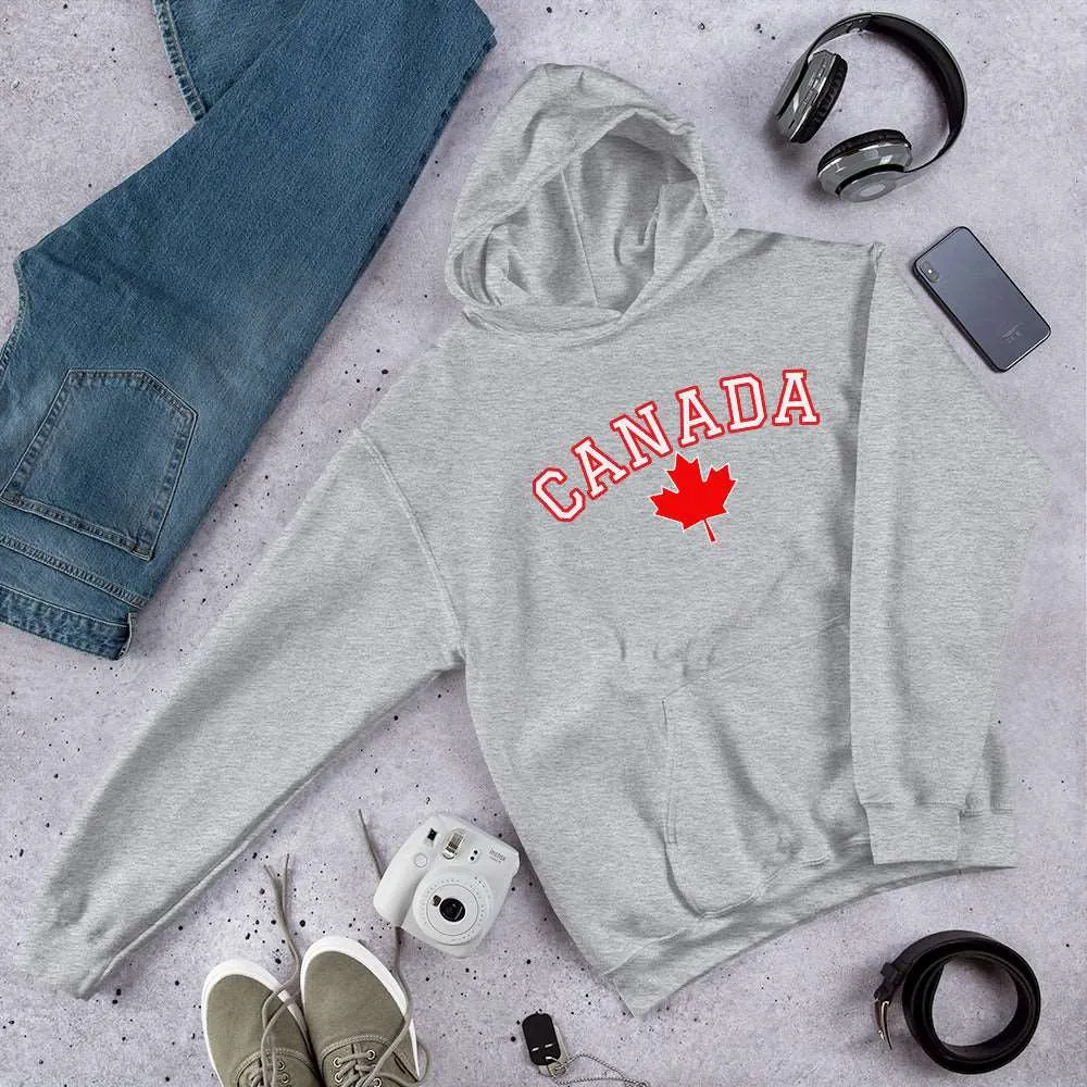 Bold Canada And Maple Leaf, Soft Feel, Double Stitched, Smooth, Stylish Unisex Heavy Blend Hoodie