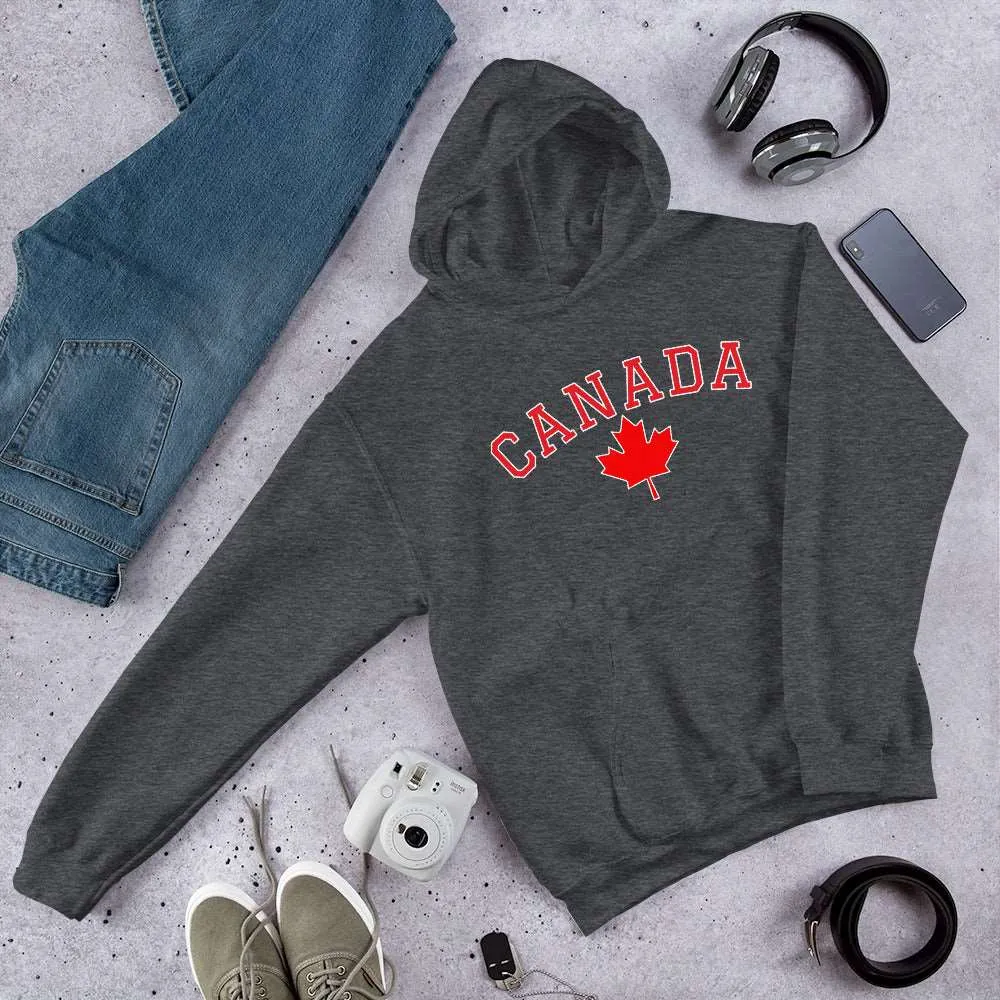 Bold Canada And Maple Leaf, Soft Feel, Double Stitched, Smooth, Stylish Unisex Heavy Blend Hoodie