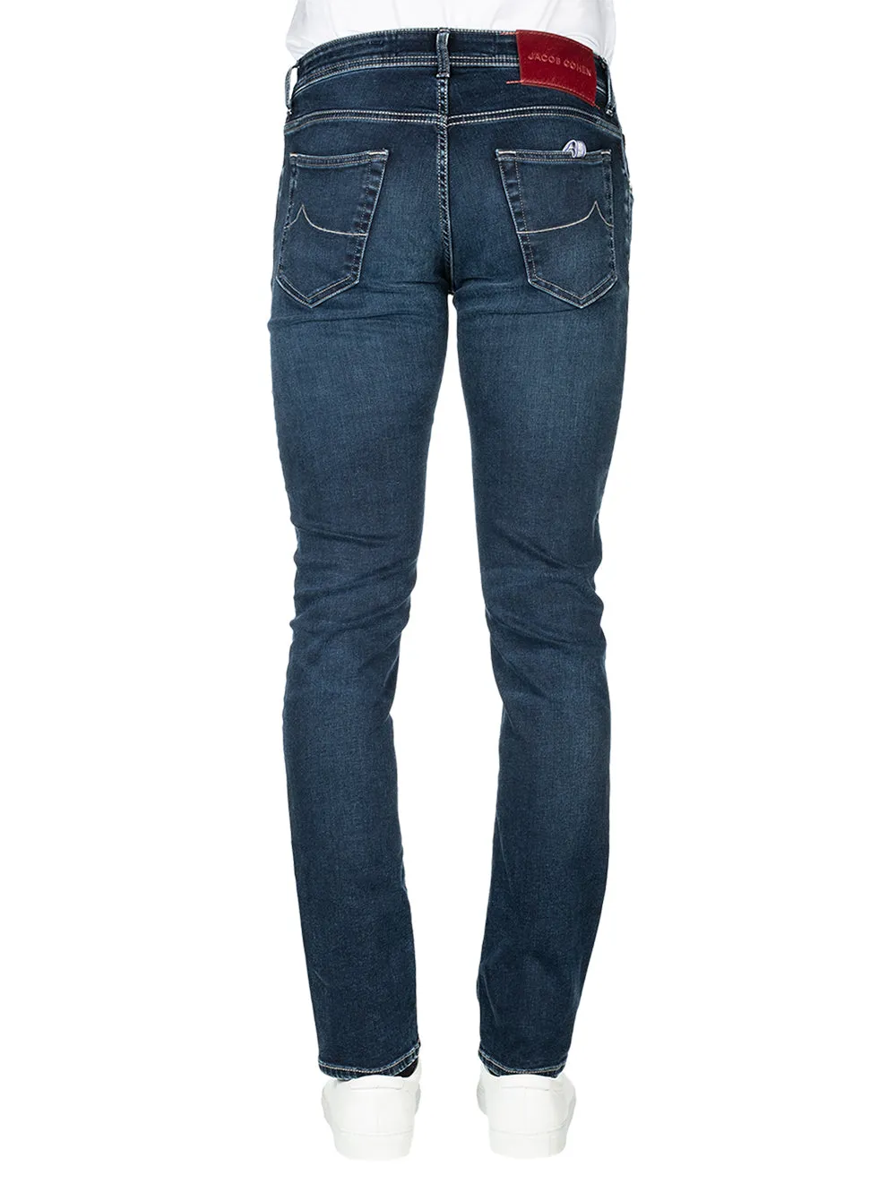 Burgundy Badge Slim Fit Jeans Denim