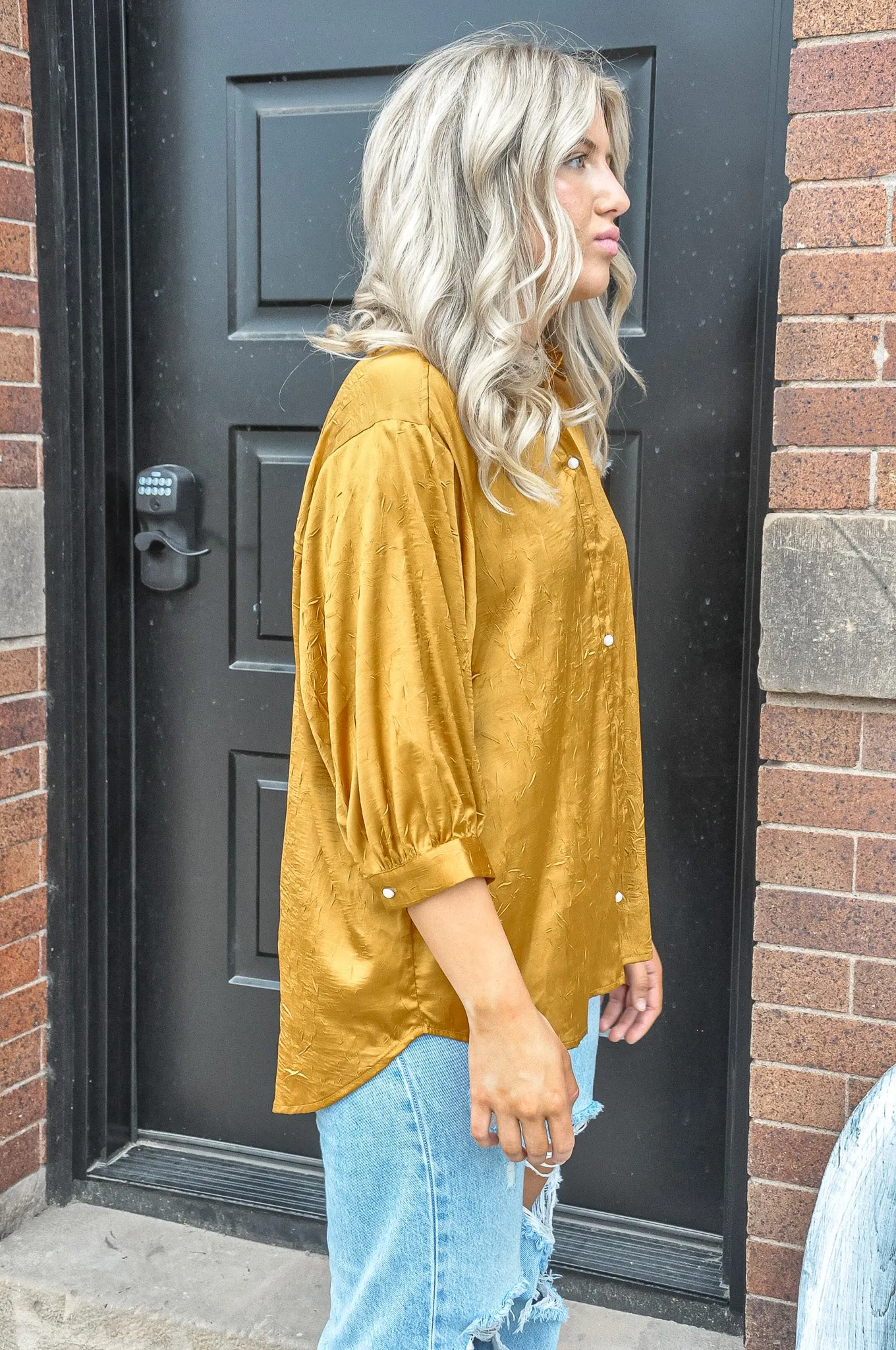 Casual Camel Button Down Shirt