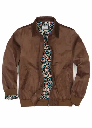 Chic Retro Women's Corduroy Jacket with Floral Lining