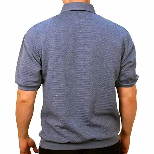Classics by Palmland French Terry Short Sleeve  Banded Bottom Shirt 6090-720 Lt Blue