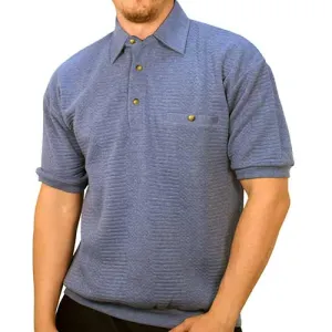 Classics by Palmland French Terry Short Sleeve  Banded Bottom Shirt 6090-720 Lt Blue