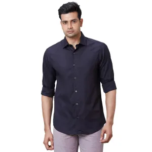 Colorplus Men Black Tailored Fit Solid Cotton Casual Shirt