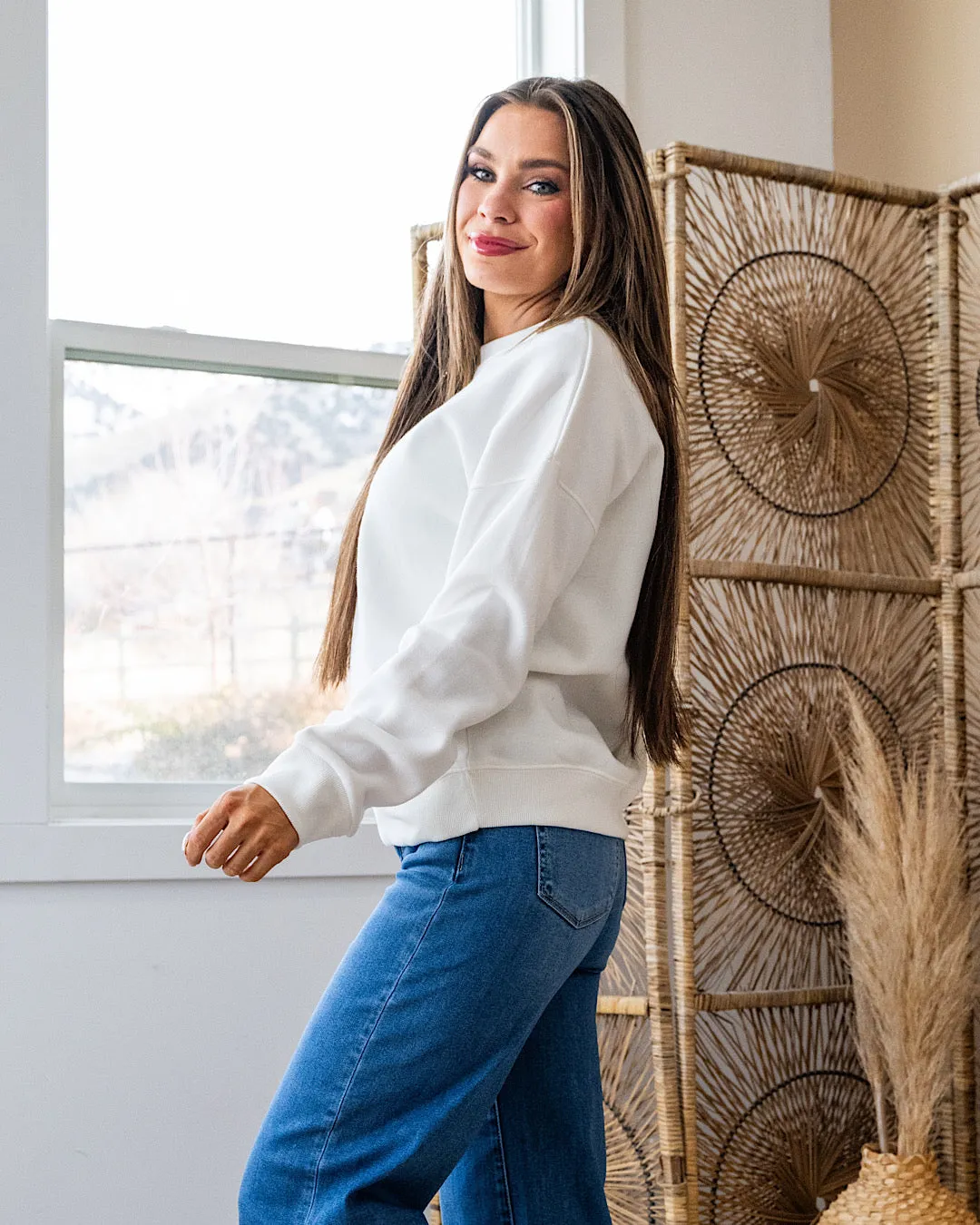 Cozy Crewneck Sweatshirt - Off White