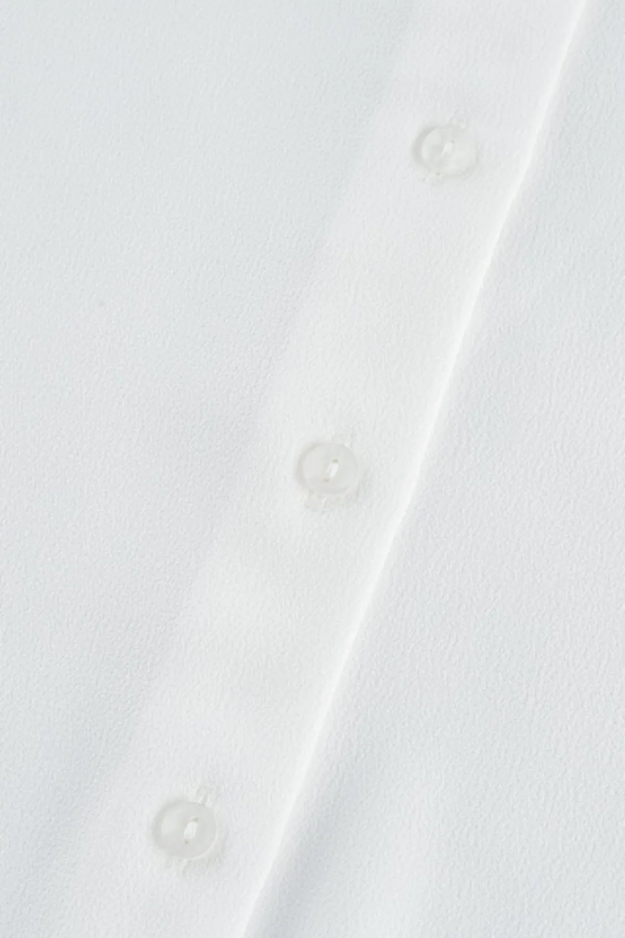 Crepe Ruffled Stand Collar Blouse With Double Tie Detail