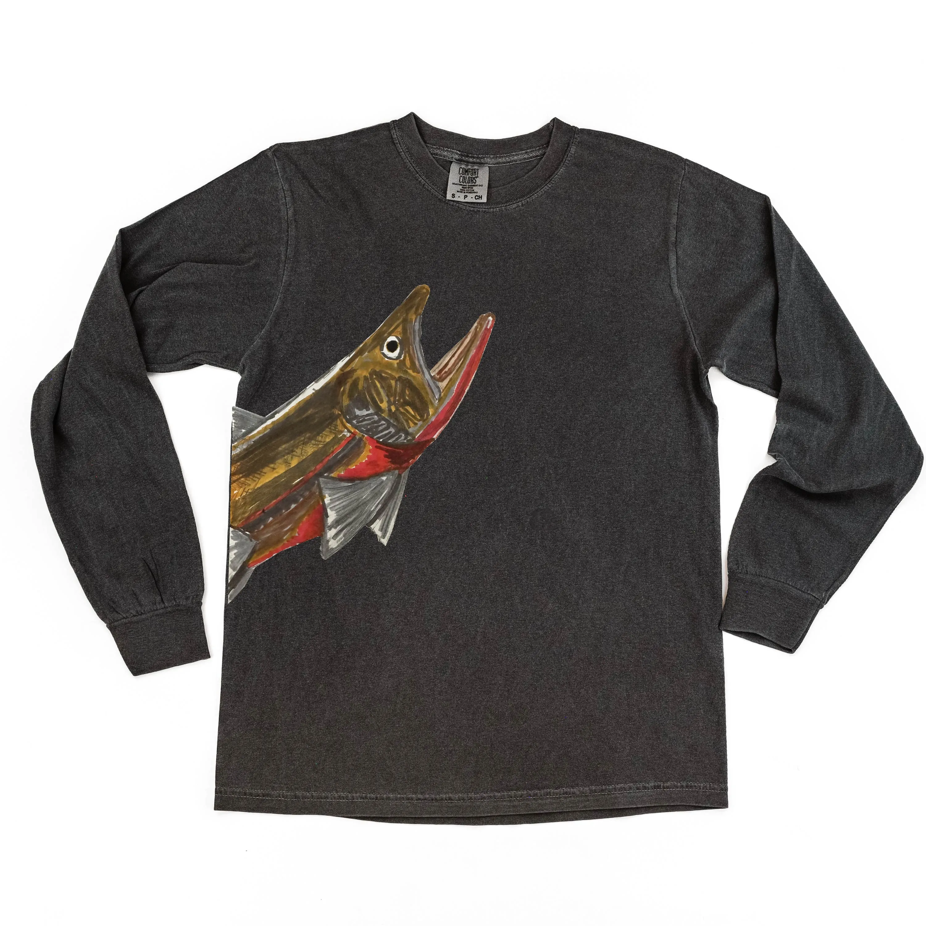 Cutthroat Trout - Hand Drawn - LONG SLEEVE COMFORT COLORS TEE