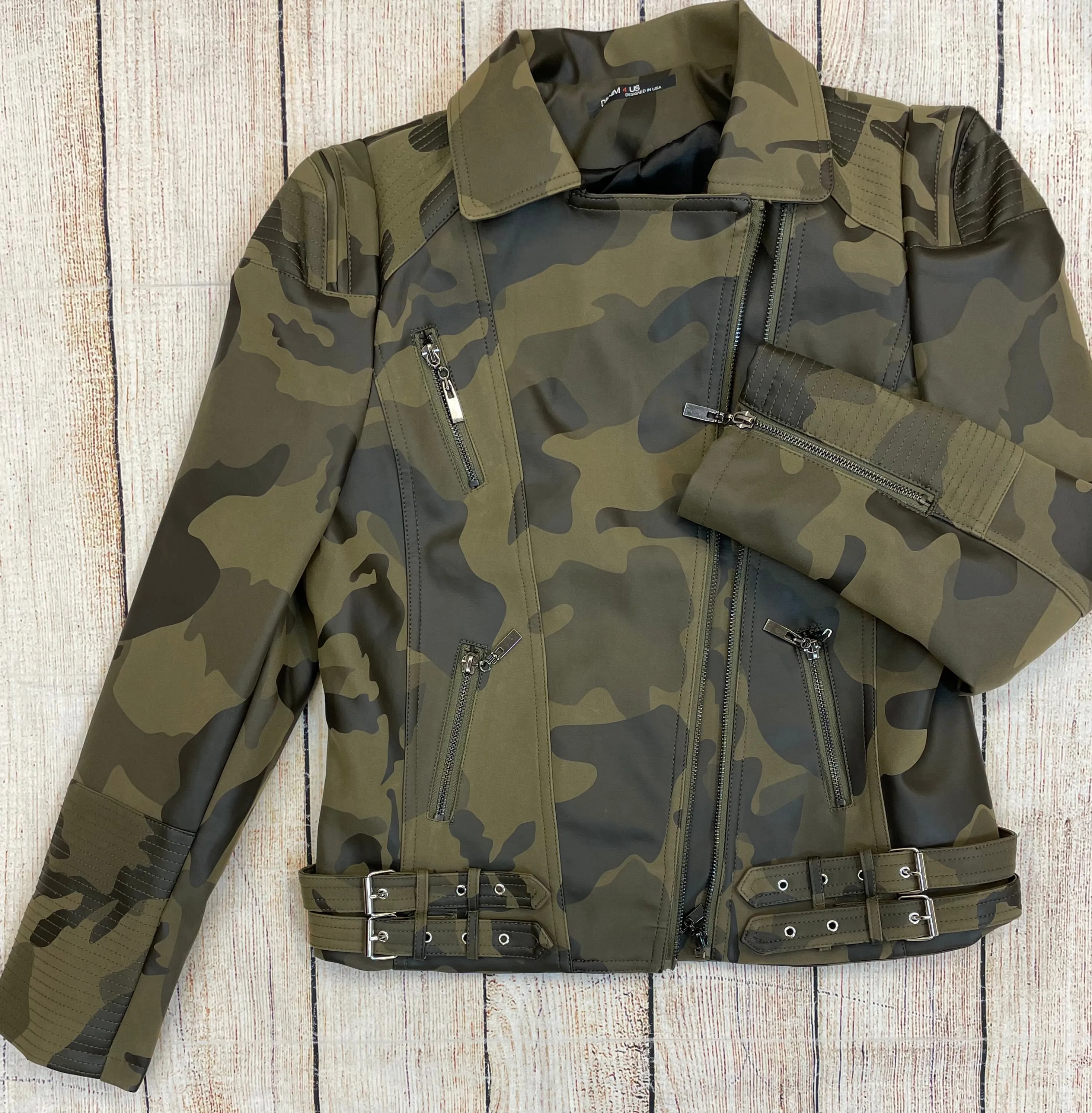 Denim 4 US Camo Leather Jackets
