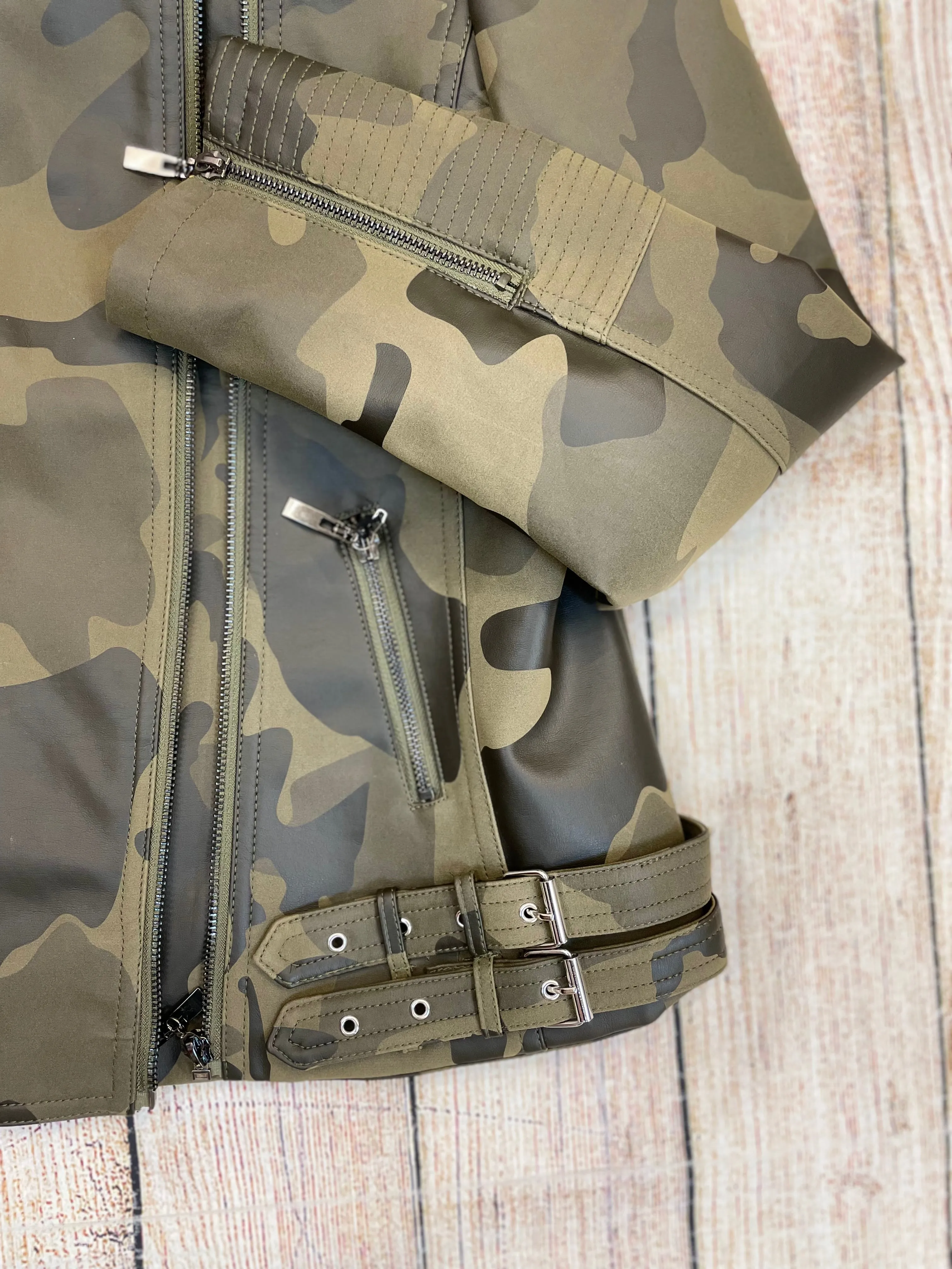 Denim 4 US Camo Leather Jackets