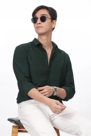 Emerald Green - Modern Fit Textured Shirt
