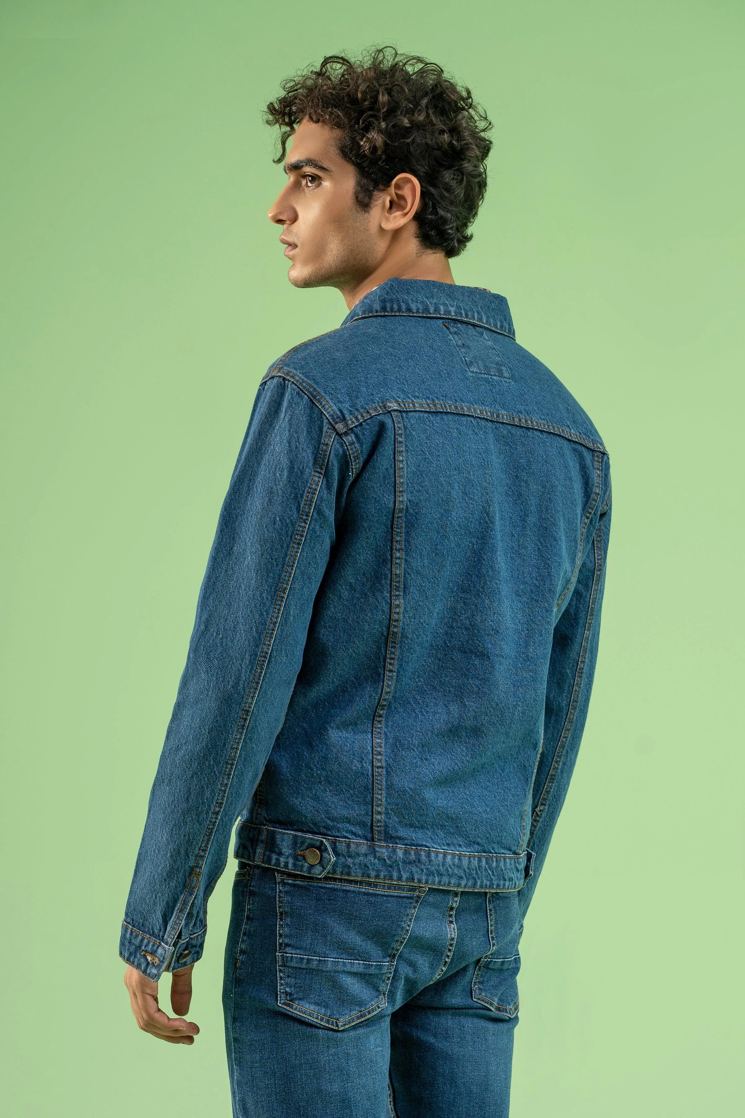 FULL SLEEVE DENIM JACKET DARK BLUE