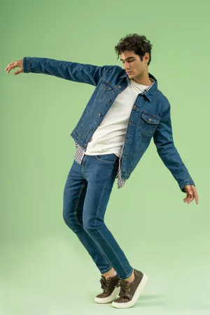 FULL SLEEVE DENIM JACKET DARK BLUE