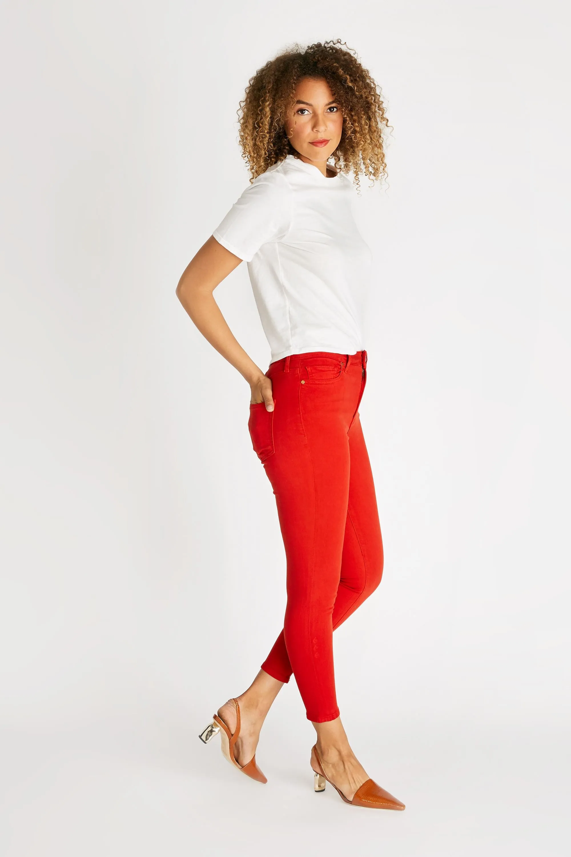 Giselle Mid Rise Skinny - Flame