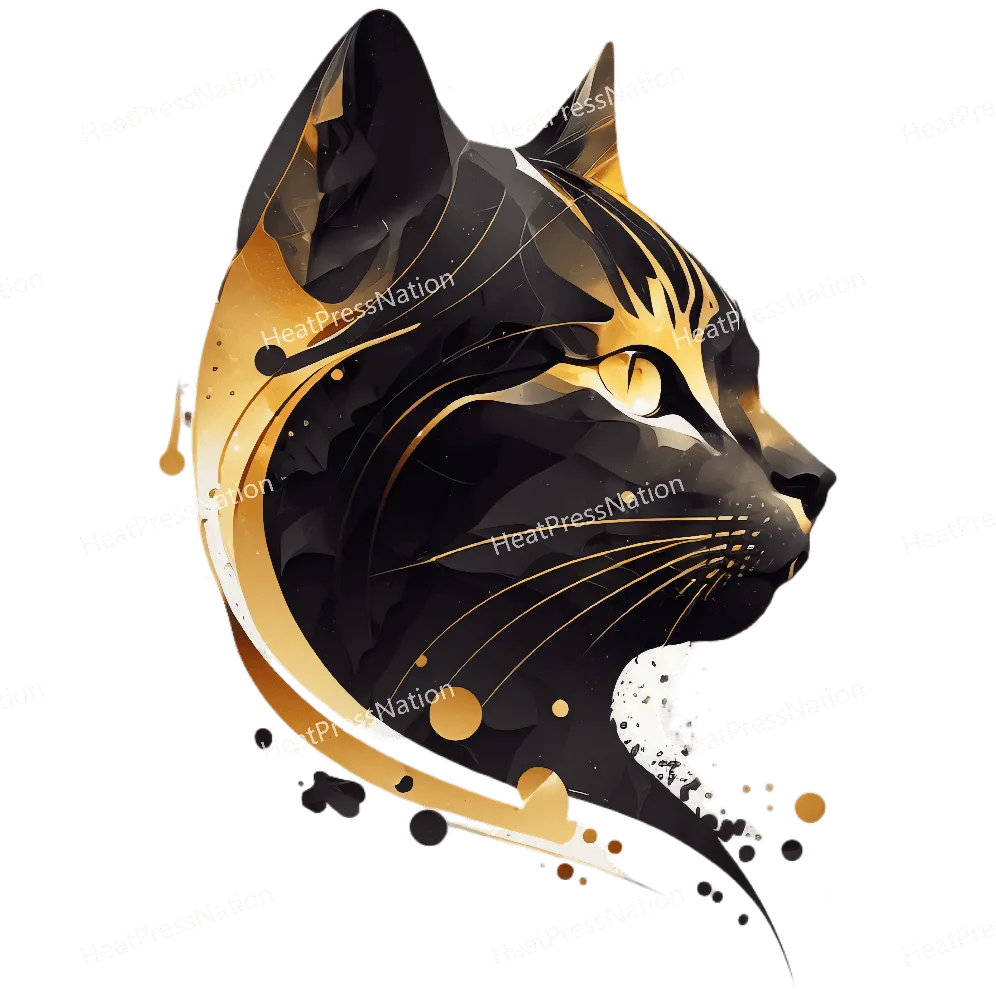 Golden Dark Cat Design