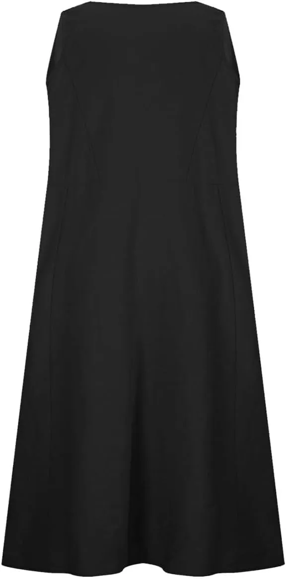hlysgo Summer Dresses for Women 2025 Vacation Beach Cotton Linen Dress Flowy Comfy Sleeveless Mini Sundress with Pockets