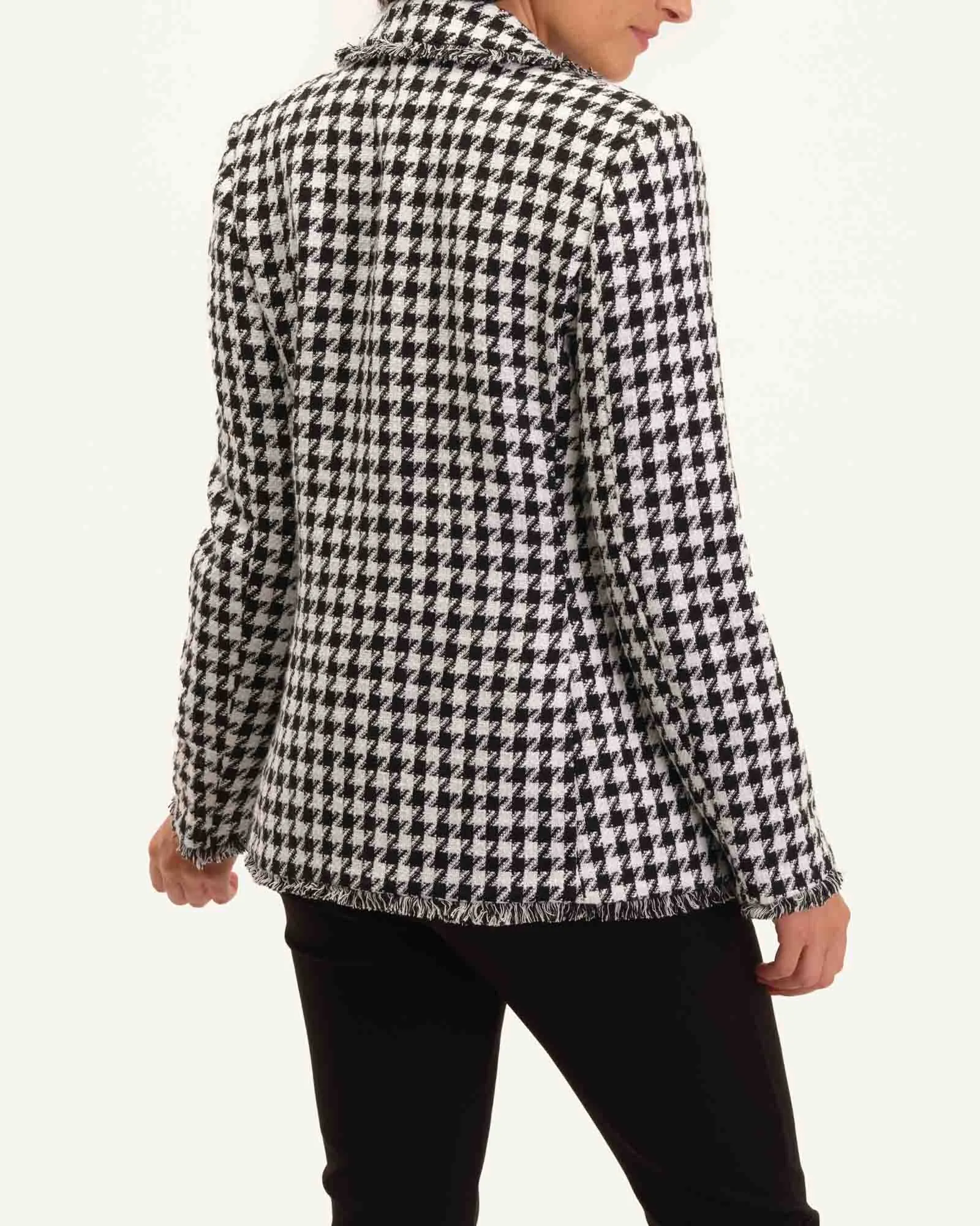 Houndstooth Textured Boucle Jacket