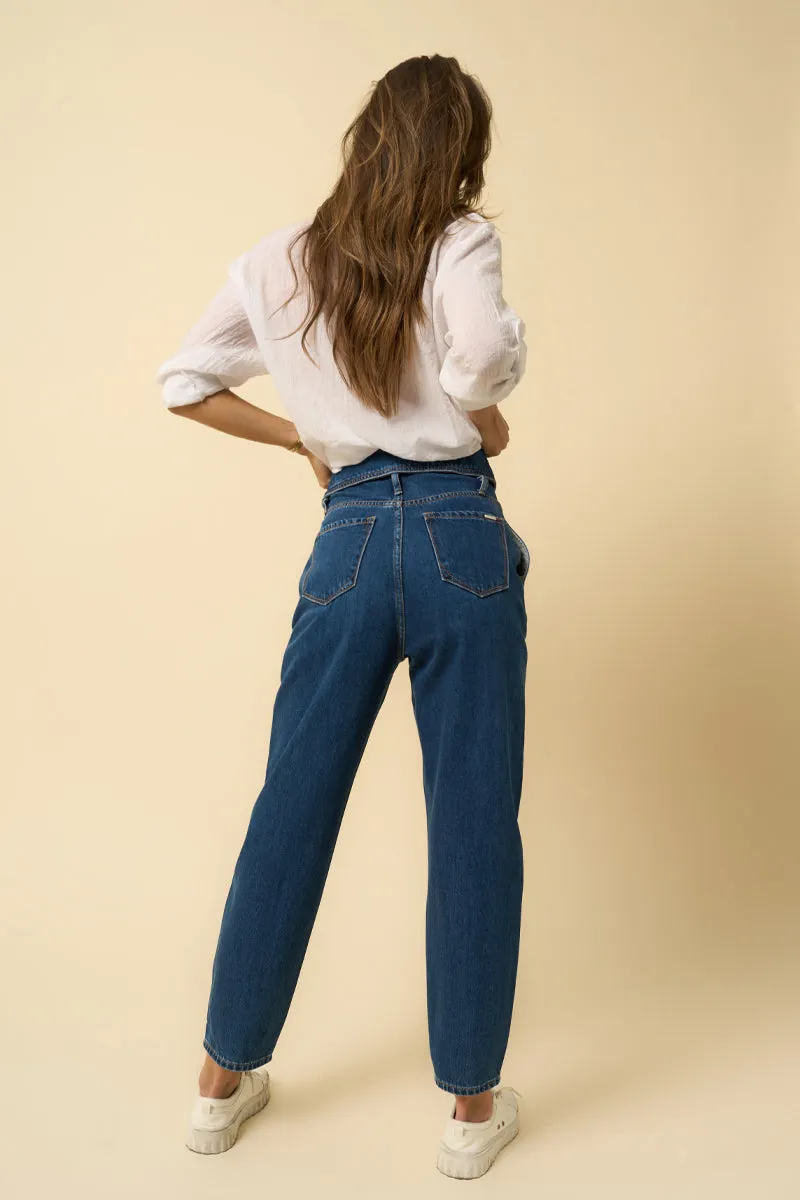 Insane High Rise Flap Waisted Relaxed Jeans
