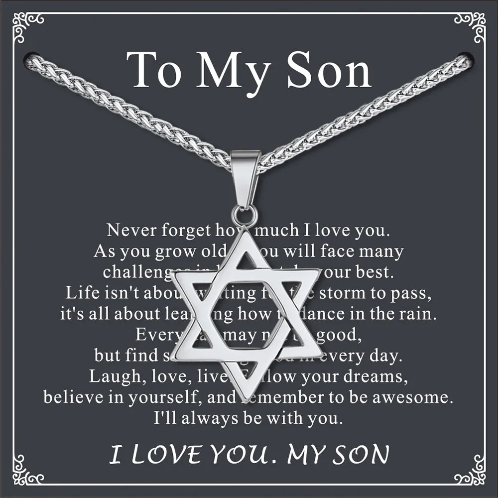 Jewish Star of David Necklace for Men Women