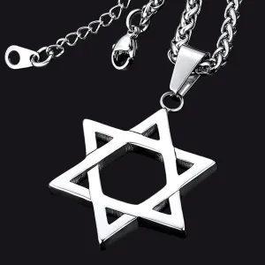 Jewish Star of David Necklace for Men Women