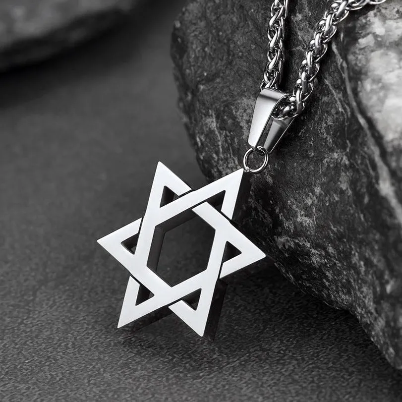 Jewish Star of David Necklace for Men Women
