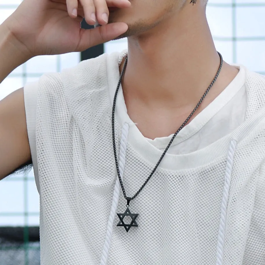 Jewish Star of David Necklace for Men Women