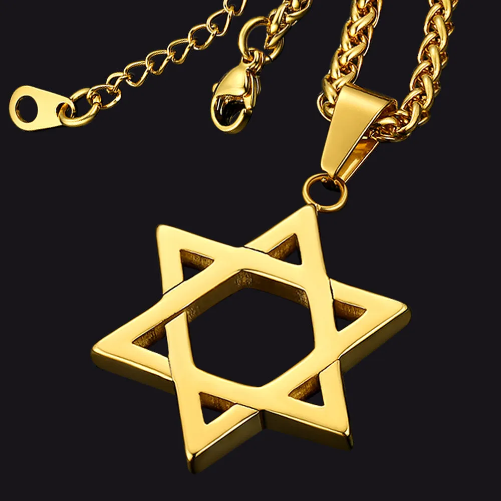 Jewish Star of David Necklace for Men Women