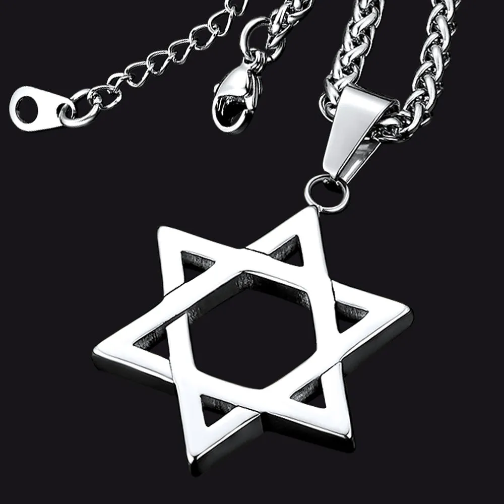 Jewish Star of David Necklace for Men Women