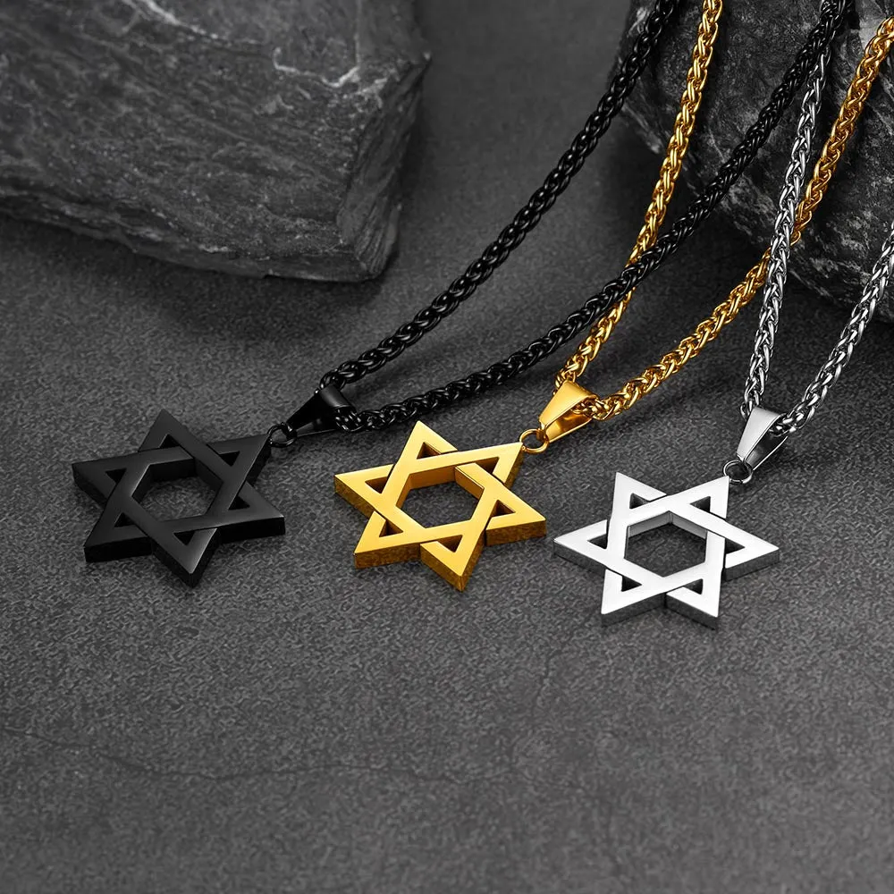 Jewish Star of David Necklace for Men Women