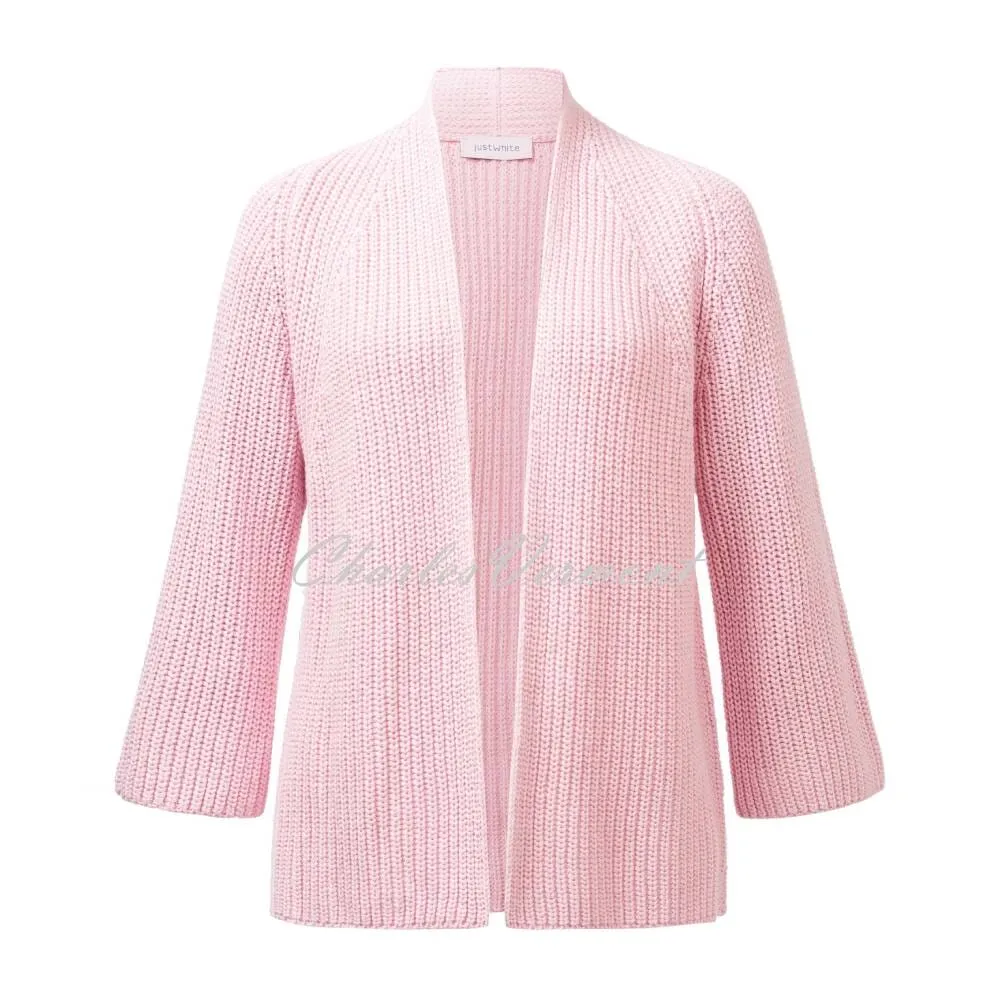 Just White Cardigan - Style J1400-310 (Rose Pink)