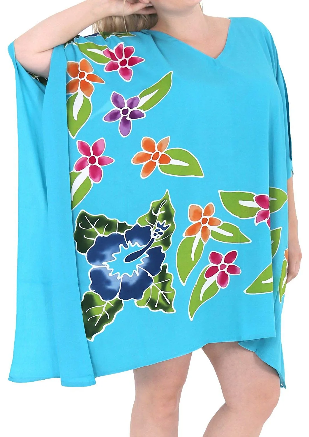 La Leela Beachwear Plus Size Lounger Light tunic Tops Bikini Cover ups Black