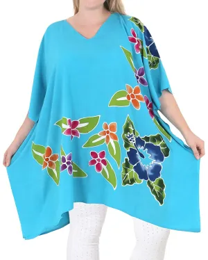 La Leela Beachwear Plus Size Lounger Light tunic Tops Bikini Cover ups Black