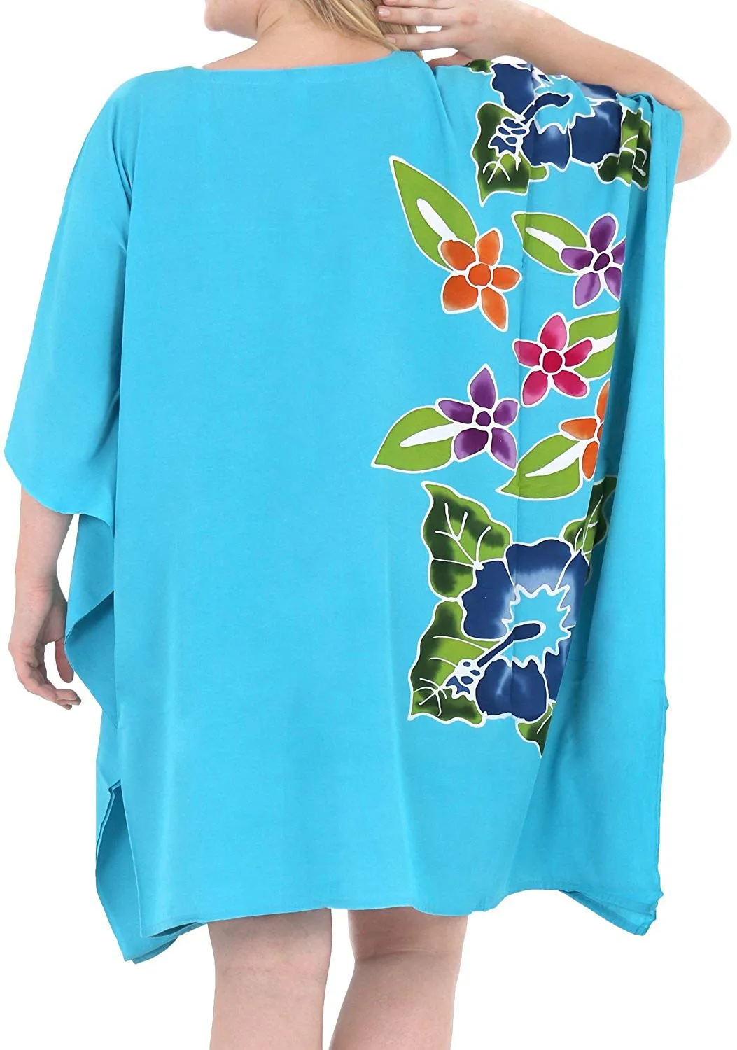 La Leela Beachwear Plus Size Lounger Light tunic Tops Bikini Cover ups Black