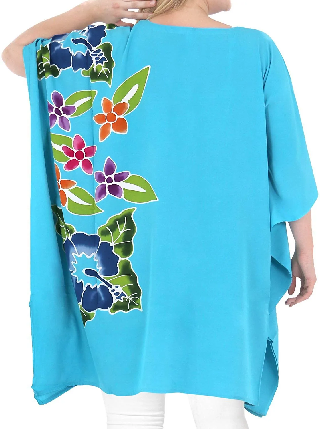 La Leela Beachwear Plus Size Lounger Light tunic Tops Bikini Cover ups Black