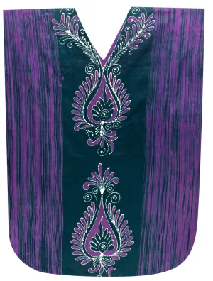 LA LEELA Cotton Batik Printed Women's Kaftan Kimono Summer Beachwear Cover up Dress OSFM 14-18W [L- 2X] Green_B246