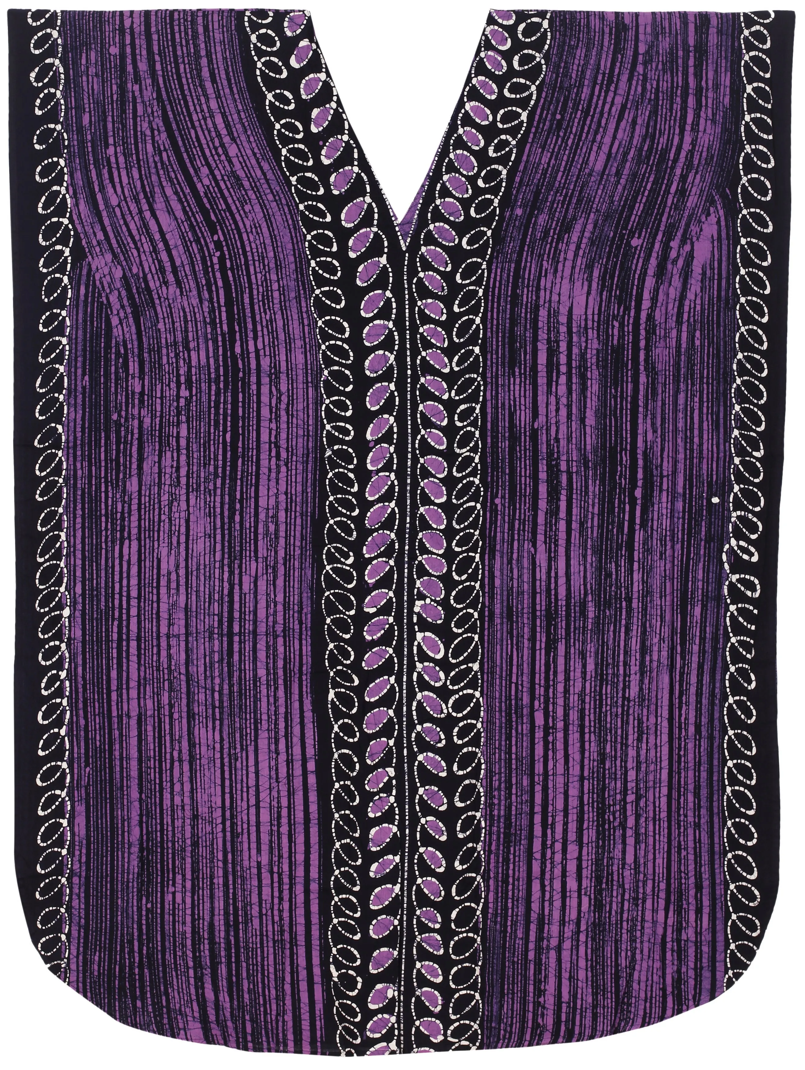 LA LEELA Cotton Batik Printed Women's Kaftan Kimono Summer Beachwear Cover up Dress OSFM 14-18W [L- 2X] Scary Purple_D259