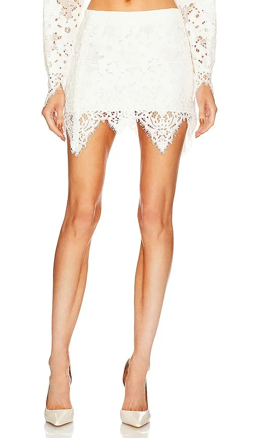 L'Academie Aria Mini Skirt in Ivory
