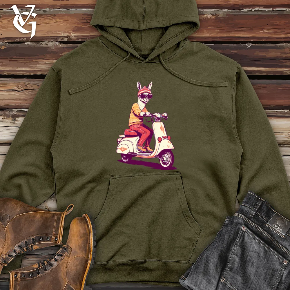 Llama Scooter Cruise Midweight Hooded Sweatshirt