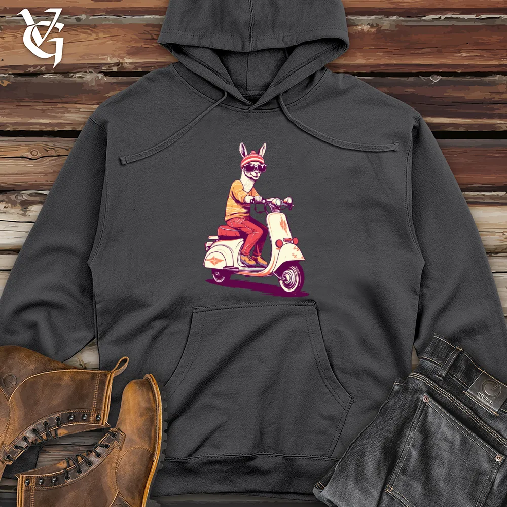Llama Scooter Cruise Midweight Hooded Sweatshirt