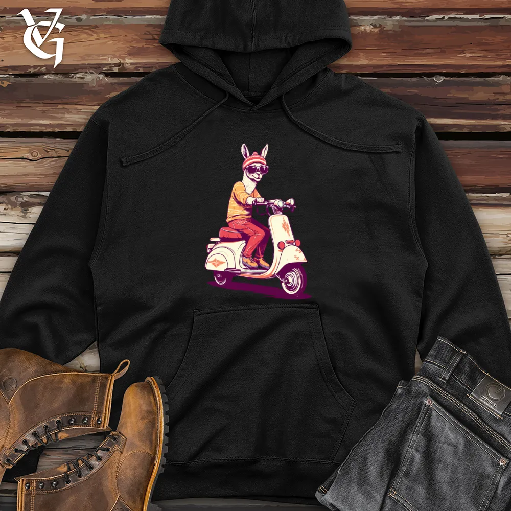 Llama Scooter Cruise Midweight Hooded Sweatshirt